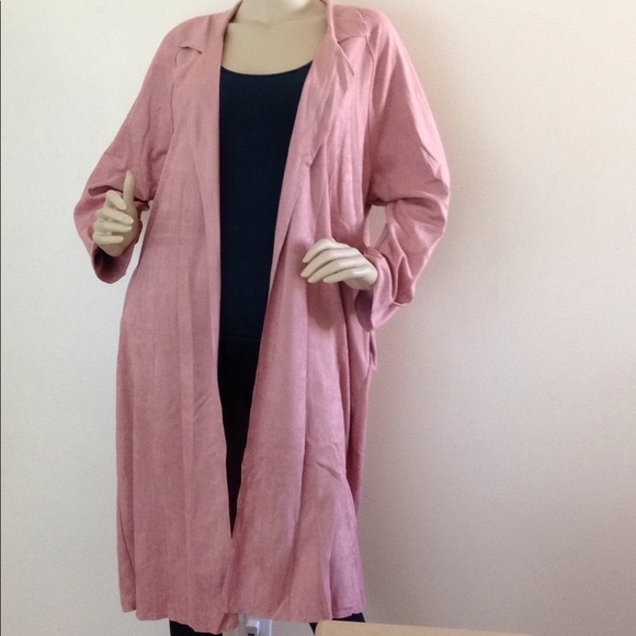 2 Sizes left! Faux suede Blush Duster Coat! - Picture 6 of 7